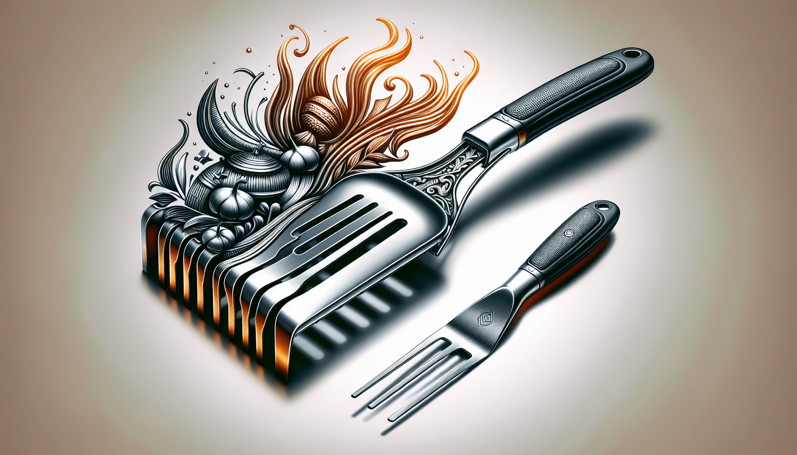 Grill Tool Set: A Set Of Essential Grilling Tools Including Tongs, Spatula, And Fork.